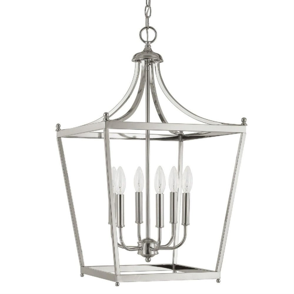 Stanton Polished Nickel 6-Light Transitional Foyer Chandelier