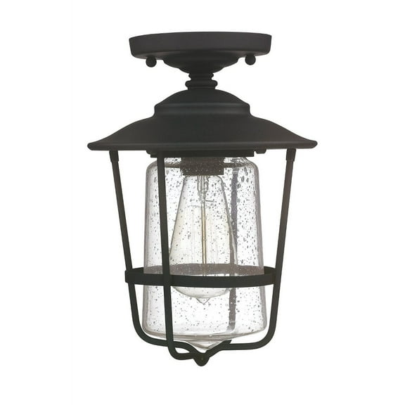 12 Inch 1 Light Outdoor Semi-Flush Mount In Urban/Industrial Style 8 High By 12 Wide-Black Finish Capital Lighting 9607Bk