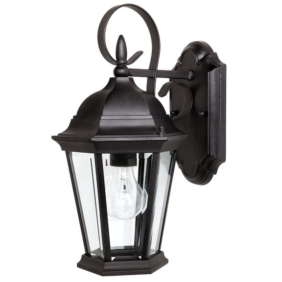 16 Inch 1 Light Outdoor Wall Mount In Traditional Style 8 High By 16 Wide-Black Finish Capital Lighting 9726Bk