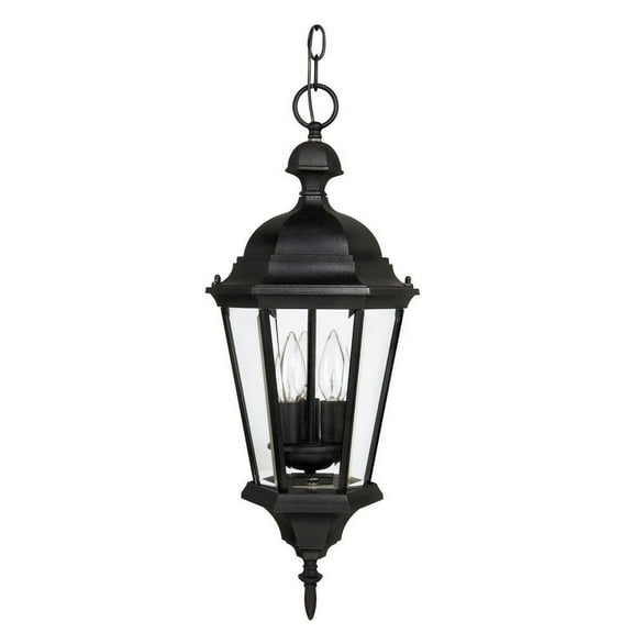 Capital Lighting 9724BK Carriage House Three Lamp Outdoor Hanging Lantern BLACK 9.5 inch W 23 inch H
