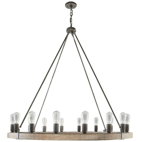 Capital Lighting - Chandelier 6 Light Urban Wash Wood/Steel - in