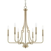 Chandelier 6 Light Aged Brass Steel In Transitional Style 24.75 High By 29.5 Wide -Traditional Installation Capital Lighting 419361Ad