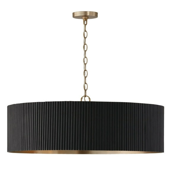 450741KR-Capital Lighting-Donovan - 4 Light Chandelier In Artisan Style-11.25 Inches Tall and 30.75 Inches Wide-Black Stain/Matte Brass Finish