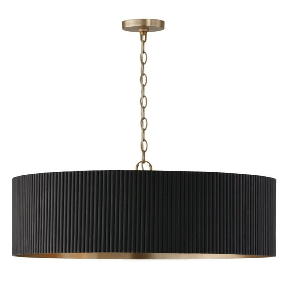 450741KR-Capital Lighting-Donovan - 4 Light Chandelier In Artisan Style-11.25 Inches Tall and 30.75 Inches Wide-Black Stain/Matte Brass Finish