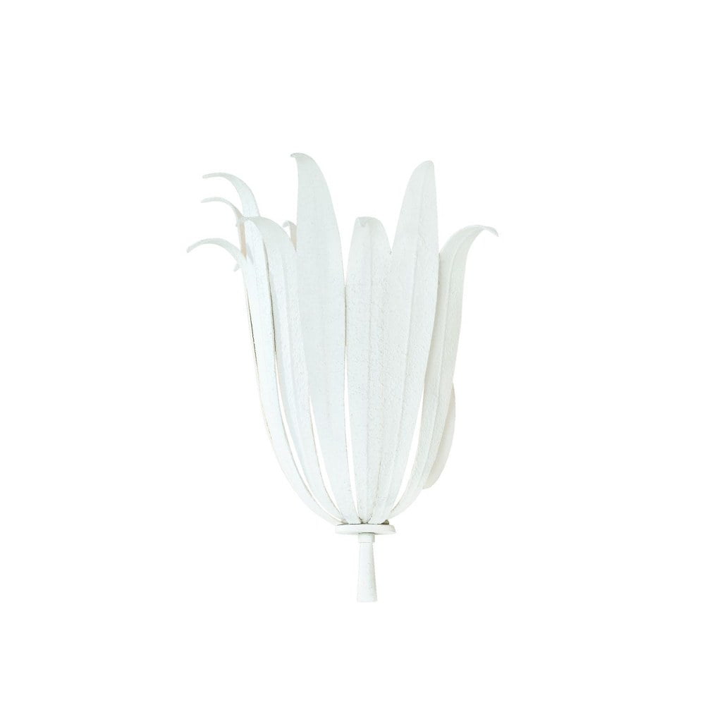 Eden Textured White Botanically Inspired Wall Sconce