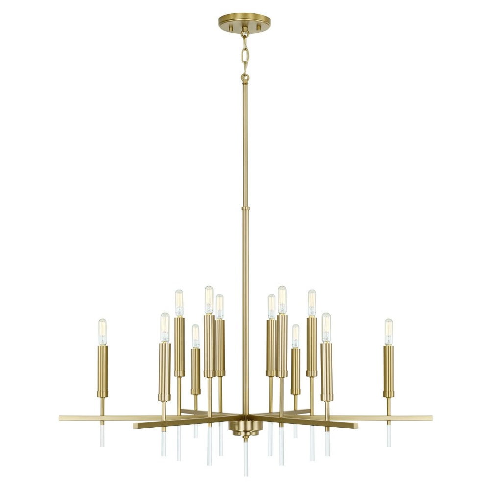 Matte Brass 12-Light Candle Style Chandelier