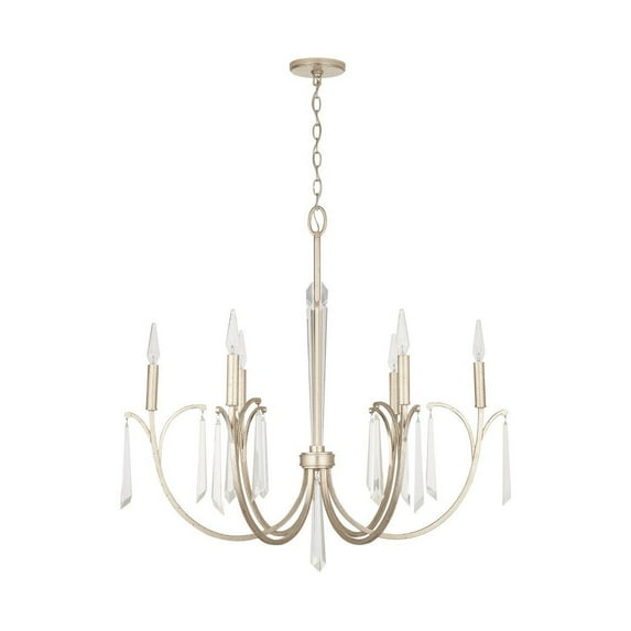 Chandelier 6 Light Winter Gold Metal In Traditional Style 33.5 High By 32.5 Wide -Traditional Installation Capital Lighting 437061Wg