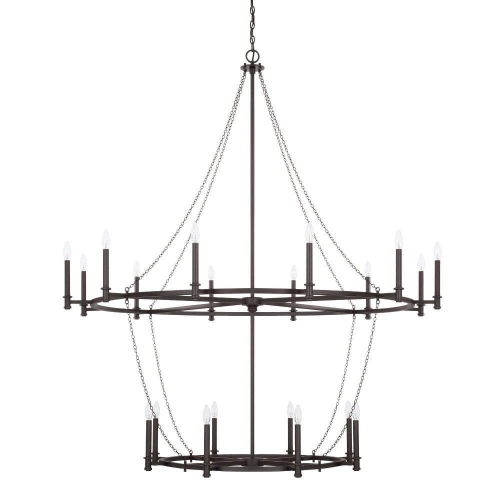 Lancaster 20-Light Black Iron Candle Chandelier