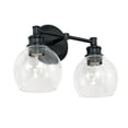 thumbnail image 1 of Mid-Century 2 Light Transitional Bath Vanity Approved For Damp Locations In Transitional Style 14.5 High By 9.75 Wide-Matte Black Finish Capital, 1 of 7