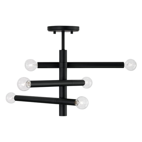 Capital Lighting - Zane - 6 Light Semi-Flush Mount In Modern Style-14 Inches