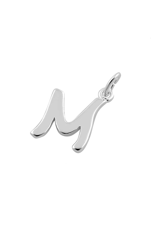 Capital M Simple Alphabetical 925 Sterling Silver Valentines Day Gifts Pendant Jewelry