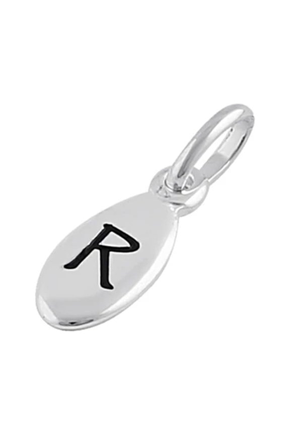 Capital R Alphabetical Engraved 925 Sterling Silver Mother's Day Gift Pendant Jewelry