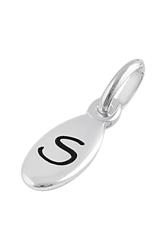 Capital S Alphabetical Engraved 925 Sterling Silver Mother's Day Gift Pendant Jewelry