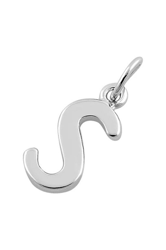 Capital S Simple Alphabetical 925 Sterling Silver Mother's Day Gift Pendant Jewelry