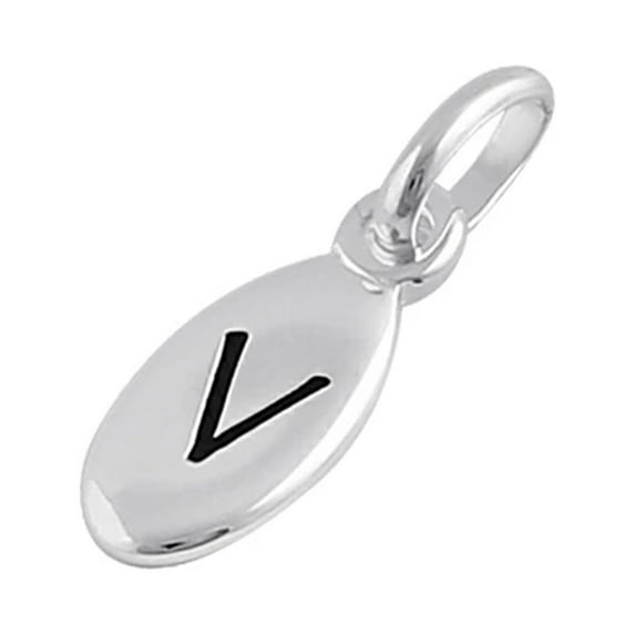 Capital V Alphabetical Engraved 925 Sterling Silver Mother's Day Gift Pendant Jewelry