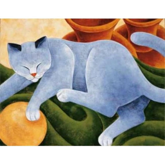 Capital Winn Devon PDXHKP201SMALL Cats & Pots Poster Print by Kate Holmes, 11 x 14 - Small