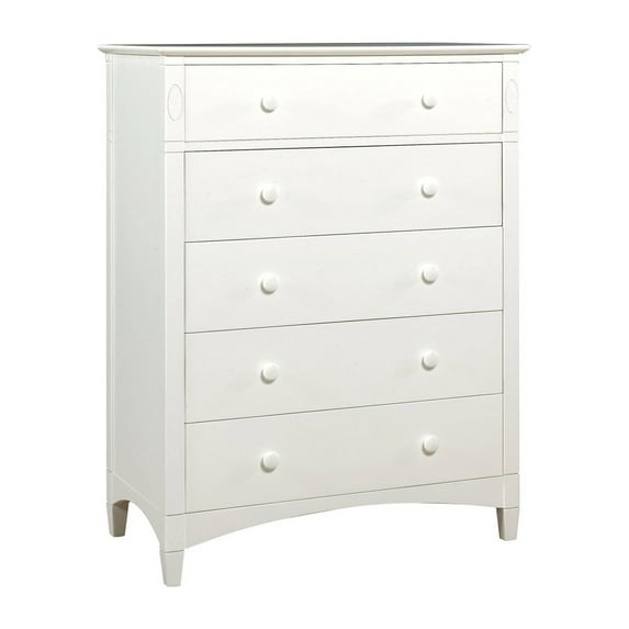 Bolton Furniture Essex 5 Drawer Chest in White