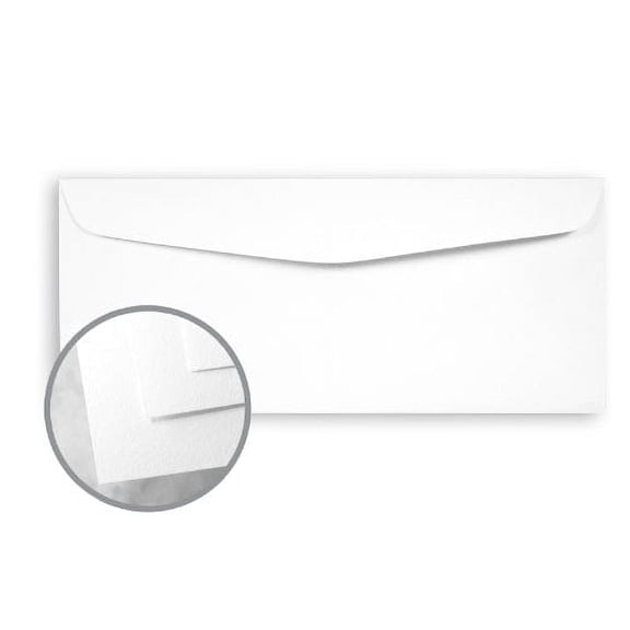 Capitol Bond White Envelopes - No. 10 Commercial (4 1/8 x 9 1/2) 24 lb Writing Light Cockle 25% Cotton Watermarked 2500 per Carton