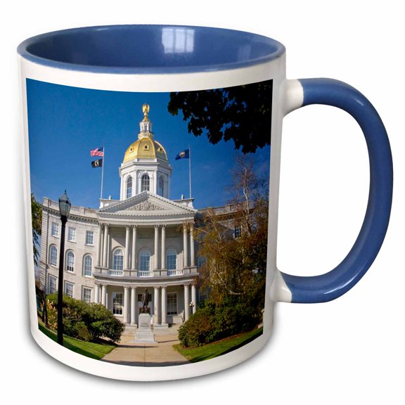 3drose, Capitol Building, Concord, New Hampshire - Us30 Dfr0051 - David R. Frazier, 15oz Two-tone Blue Mug