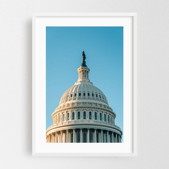 Capitol Details - Washington District of Columbia Photography White Framed Wall Art Print 12 x 18 inches