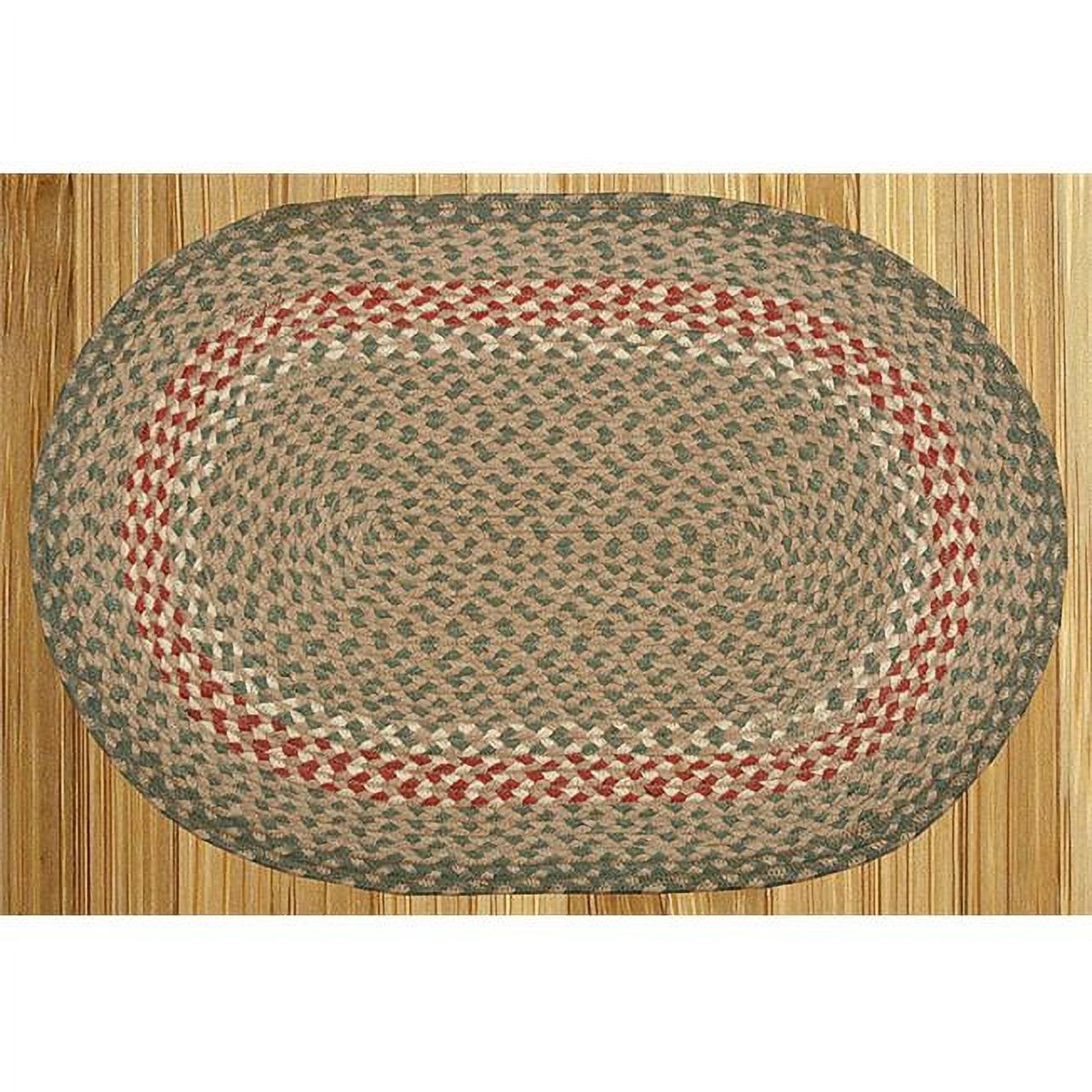 Capitol Earth Rugs 07009 GreenBurgundy Jute Braided Rug