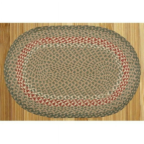 Capitol Earth Rugs 09-009 Green-Burgundy Jute Braided Rug