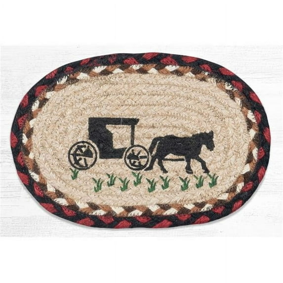 Capitol Importing 01-319AB 7.5 x 11 in. OMSP-319 Amish Buggy Printed Oval Swatch