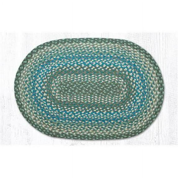 Capitol Importing 04-419 3 x 5 ft. Jute Oval Braided Rug - Sage, Ivory & Settlers Blue