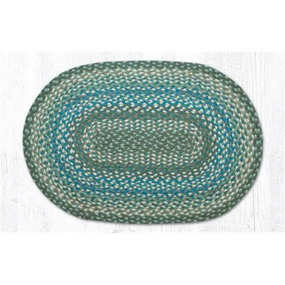Capitol Importing 06-419 4 x 6 ft. Jute Oval Braided Rug - Sage, Ivory & Settlers Blue