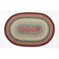 thumbnail image 1 of Capitol Importing 07-417 5 x 8 ft. Jute Oval Braided Rug - Thistle Green & Country Red, 1 of 2