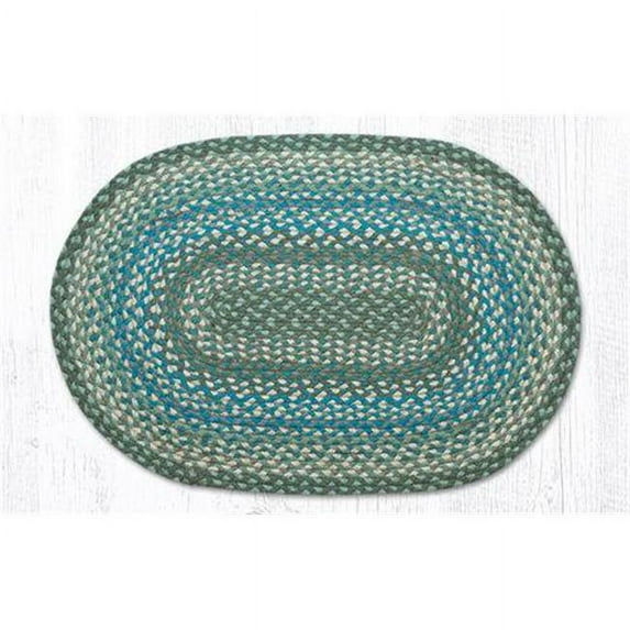Capitol Importing 07-419 5 x 8 ft. Jute Oval Braided Rug - Sage, Ivory & Settlers Blue