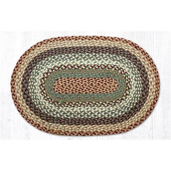 Capitol Importing 10-413 20 x 30 in. Jute Heart Braided Rug - Buttermilk & Cranberry
