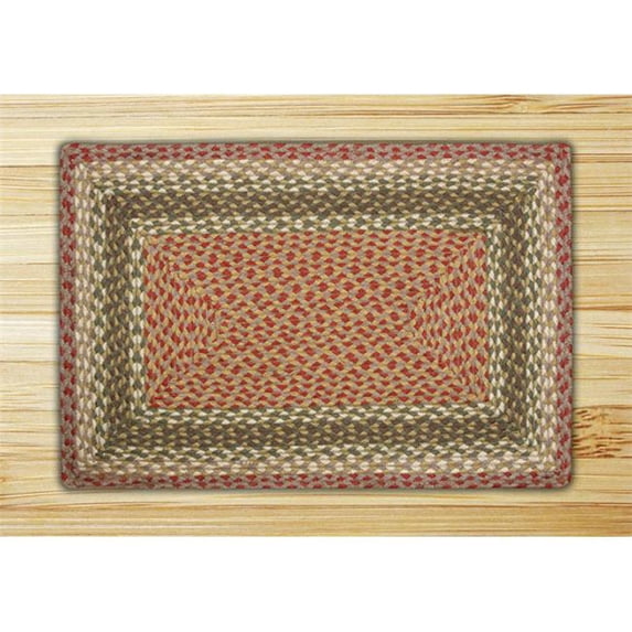 Capitol Importing 22-024 Olive-Burgundy-Gray - 20 in. x 30 in. Rectangle Braided Rug