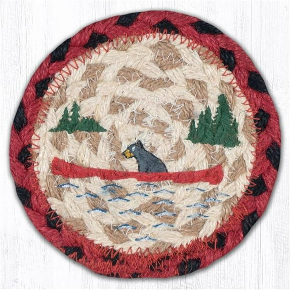 Capitol Importing 31-IC396BC 5 x 5 in. Bears Canoe Printed Coaster Round Rug