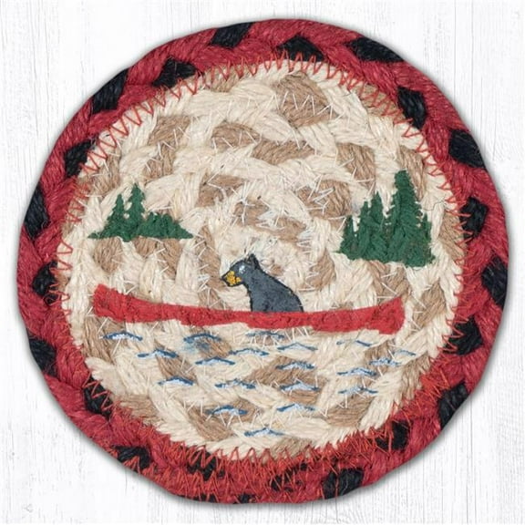 Capitol Importing 31-IC396BC 5 x 5 in. Bears Canoe Printed Coaster Round Rug