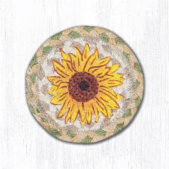 Capitol Importing 31-IC529S 5 in. Sunflower Individual Coaster Rug