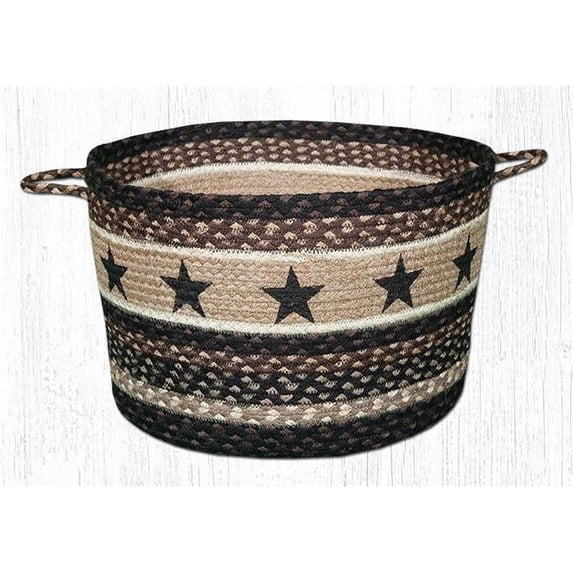 Capitol Importing 38-UBPMD313BS 13 x 9 in. Black Stars Printed Braided Utility Basket