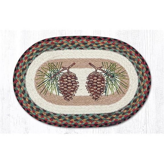 Capitol Importing 48-081P 13 x 19 in. Pinecone Printed Placemat Rug