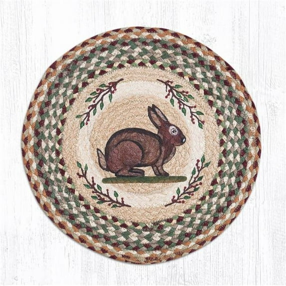 Capitol Importing 49-CH413VR 15.5 x 15.5 in. Jute Round Vintage Rabbit Chair Pad