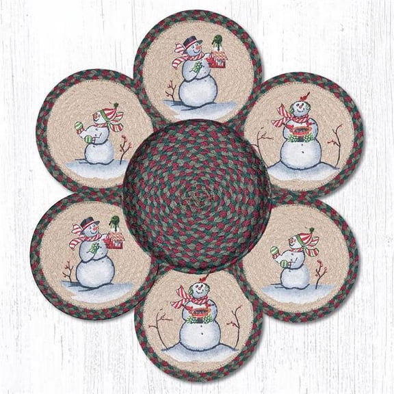 Capitol Importing 56-508S 10 in. Snowman Jute Trivets in a Basket