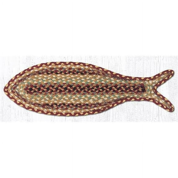 Capitol Importing 63-357F 9 x 26 in. Jute Braid Fish Shape Rug