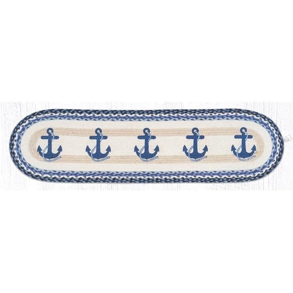Capitol Importing 64-443NA 13 x 48 in. OP-443 Navy Anchor Oval Patch Runner