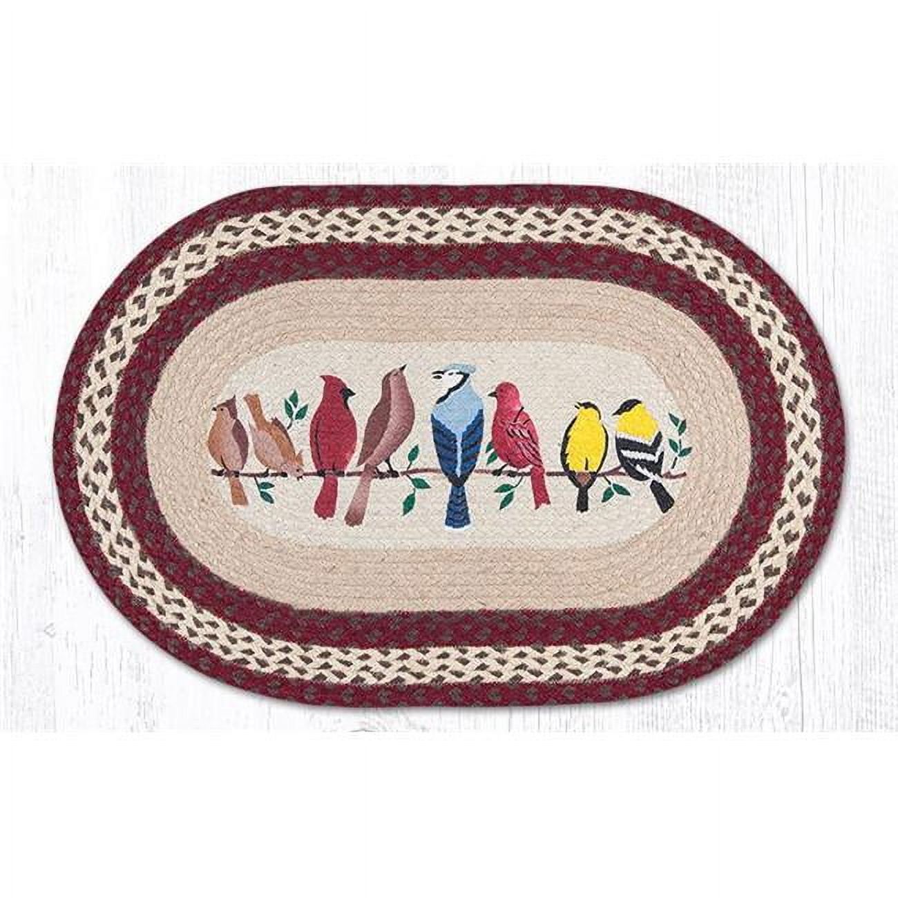 Capitol Importing 65-501BW 20 x 30 in. Birds on a Wire Oval Patch Rug ...