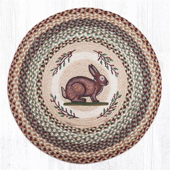 Capitol Importing 66-413VR 27 x 27 in. Jute Round Vintage Rabbit Patch