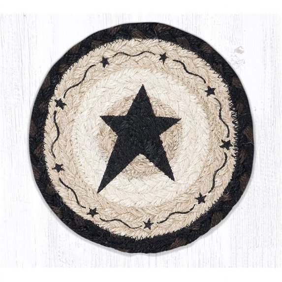 Capitol Importing 79-313PSB 7 x 7 in. LC-313 Primitive Black Star Round Large Coaster