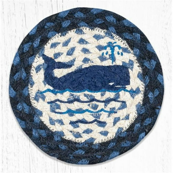 Capitol Importing 79-443W 7 x 7 in. Whale Coaster Round Rug - Large