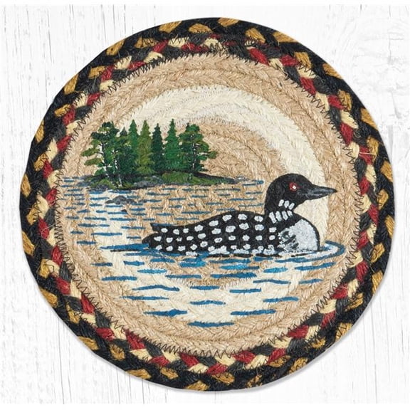 Capitol Importing 80-043LP 10 x 10 in. MSPR-43 Loon Patch Printed Round Braided Trivet
