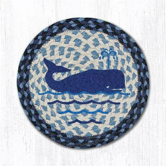 Capitol Importing 80-443W Whale Printed Swatch Round Rug, 10 x 10 in.
