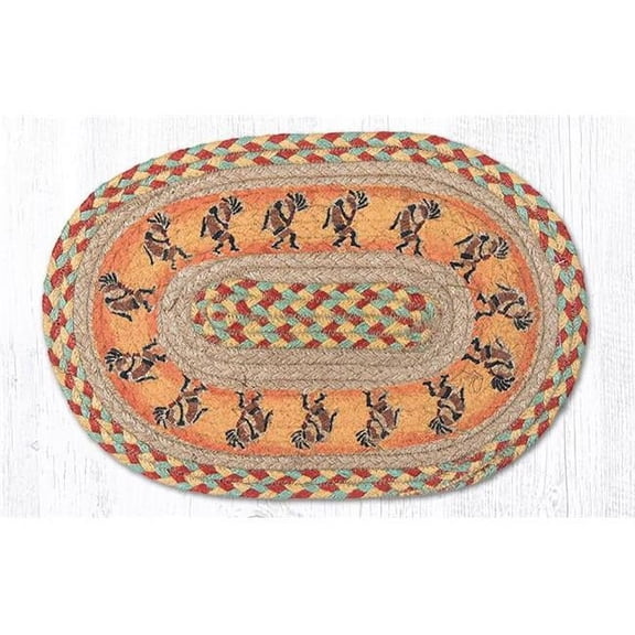 Capitol Importing 81-466K 10 x 15 in. Kokopelli Oval Printed Swatch Rug