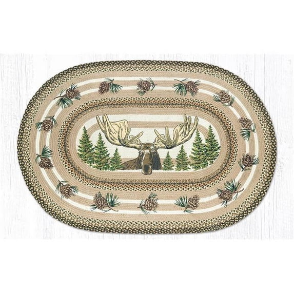 Capitol Importing 88-2745-051BM 27 x 45 in. Jute Oval Bull Moose Patch